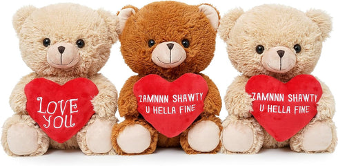 12 inch Valentines Day Teddy Bear Stuffed Animals Gift with Love You Plush Gift for Girlfriend Mother Her Him Birthday