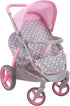 509 Crew: Cotton Candy Pink: Twin Tandem Doll Stroller - Pink, Grey,