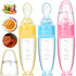 Tondiamo 3 Pieces Baby Food Feeder, 3oz Silicone Spoon Dispenser with Standing Base for Infant Feeding