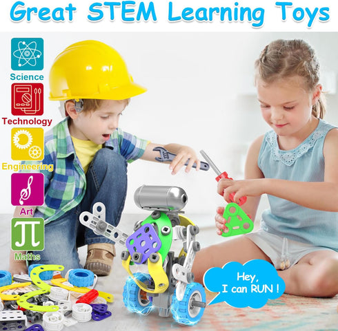 10 in 1 Electric STEM Toys for Boys & Girls Age 4-8, Birthday Gifts, Educational Building Toys for Kids