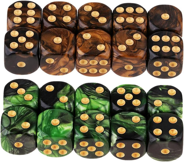 Yiotfandoll 20PCS Polyhedral D6 Dice 16mm Acrylic 6 Sided Dice Game Dice for