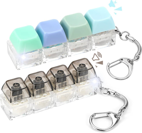 Keyboard Fidget Toy, 2 PCS Fidget Keyboard Keychain Silent Keyboard Clicker Fidget