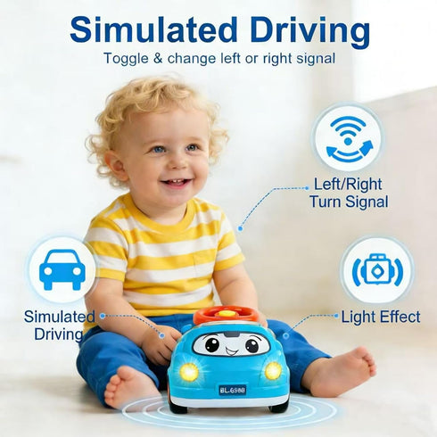 DELUTIQUE 1 1-3,Gift 1 2 3 Toys for + Year Old Boy,Toddler Racing Car Steering Wheel Toy with Sound & Light,Car Toys