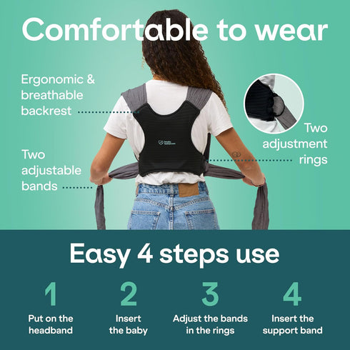 22lbs Koala Babycare Baby Carrier Wrap, Easy to Wear As a T-Shirt - Original Baby Carrier Newborn to Toddler - Sling