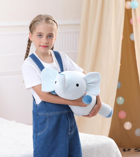 24" Weighted Stuffed Animals - 4.2lb Cute Elephant Plush Toy, Giant Cuddle Plushies Dolls