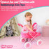 2 1 KOOKAMUNGA KIDS Baby Doll Stroller Pram - Realistic Toy Baby Stroller for Dolls in Toy Play Pram Doll Carriage