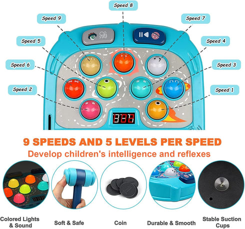 Whack Mole Game for Toddlers, Interactive Educational Toys for 3-12 Year Old Boys and Girls, Gifts with Sound and Light