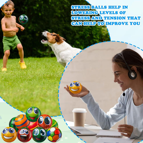 108 2.4'' Yunsailing Pcs Mini Stress Balls Bulk Sensory Fidget Ball Treasure Box Prizes Soft Assorted Stress Relief