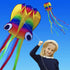 Honbo Rainbow Soft Octopus Kite for Kids and Adults, Large Kite with 200ft Flying Line for Outdoor Games