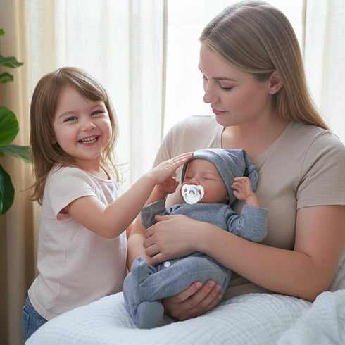 18 Inch 3+ WOOROY Realistic Reborn Baby Dolls - Full Vinyl Body Lifelike Reborn Boy Doll Poseable Real Life Newborn