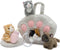 Tezituor 7Pcs Cat Stuffed Animal Set,Plush House with 4 Soft Realistic Kitten