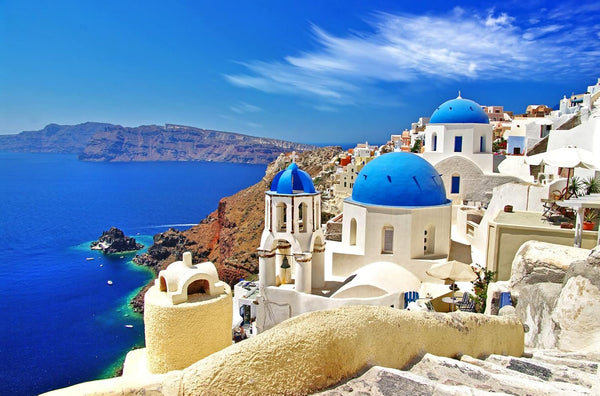 1000 Piece Jigsaw Puzzle - Aegean Sea Santorini Landscape for Adults & Teens, Natural Scene Gift