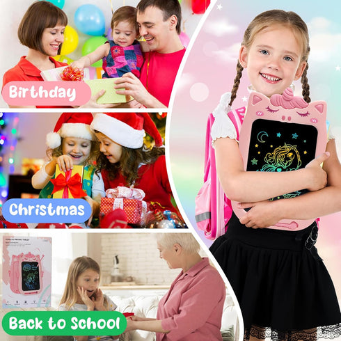 10IN LCD Writing Tablet for Kids, Educational Drawing Tablet for 1-3 Year Old Girls, Toddler Toys for Christmas Gifts