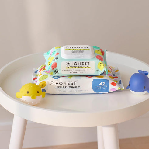 The Honest Company Plant-Based Snot Removing Wipes, Soothing Nose + Face Wipes with Aloe, 30 Count