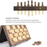 AMEROUS Magnetic Wooden Chess and Checkers Game Set, 15 Inches, 2 Extra Queens, Gift Package