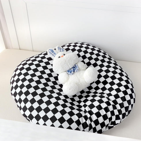 DILIMI Nursing Pillow Cover and Newborn Lounger Cover, Soft Comfortable Slipcover for Baby Girl Boys, Black Checkered