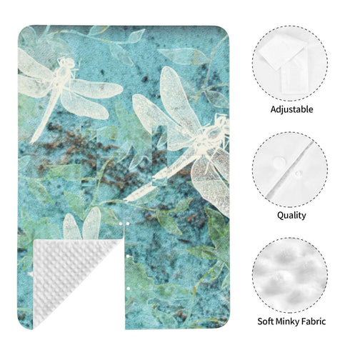 Hcpwzrf Dragonflies Teal and Leaves Baby Car Seat Cover & Nursing Cover - Breathable Stretch Multi-Use Cover