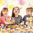 51 Pieces Tools Cupcake Toppers - Instrument Cake Decoration Tool Stickers (2 in 1) for Kids Girls 1st 2nd Birthday