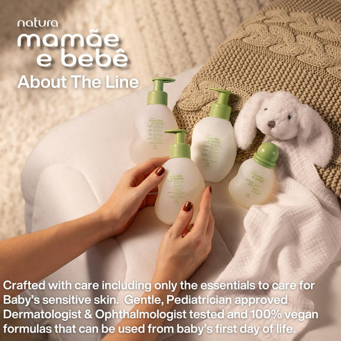 natura Mamãe e Bebê Baby Fast Absorbing Moisturizer, 100% Vegan, 6.7 fl oz (200ml)
