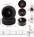 4 Pack 12mm Hex Wheels and Tires Set with Locknuts and Wrench for RC 1/10 On Road Racing Touring Car