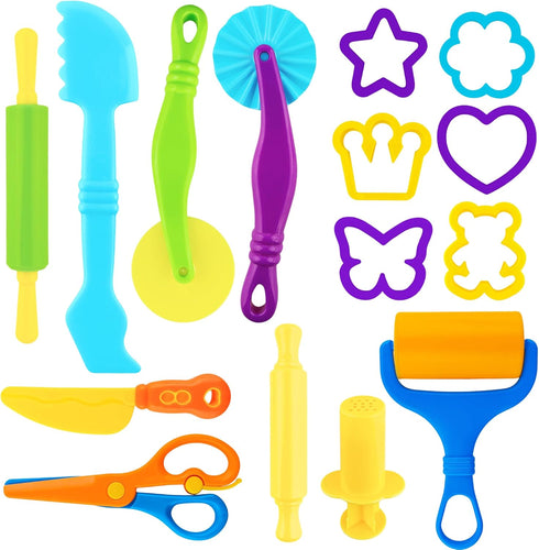 Dough Tools 15pcs Dough Tools Play for Kids Clay Accessories with Rolling