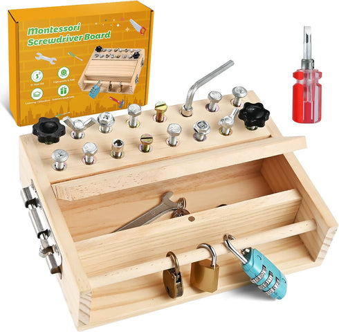 Montessori Screwdriver Board Set, Montessori Toys for 3 4 5 with 3
