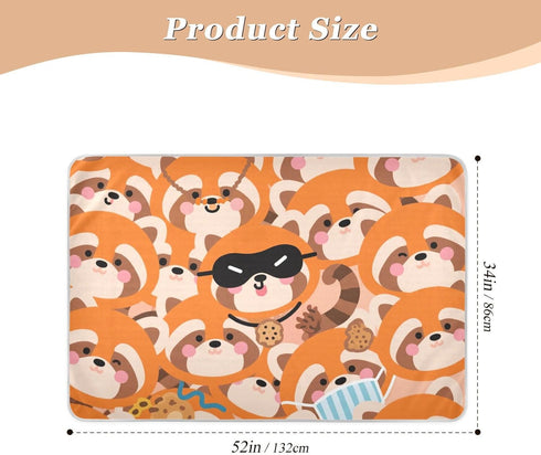 siphylline 52" 34" Cartoon Cute Fox Orange Extra Large Resuable Baby Bed Pad Highly Absorbent Potty Training Pads