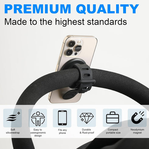 Longomat Stroller Phone Holder Universal Phone Holder for Stroller Strong magnetic phone holder with adjustable strap