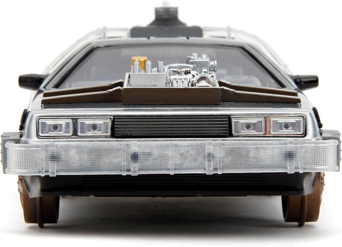 Back to The Future Part III 1:24 Time Machine Rail Wheels - Die-Cast Car for Kids and Adults