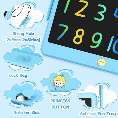 LCD Writing Tablet for Kids 12 Inch, Erasable Doodle Board for Boys Girls, Travel Essentials, Christmas Gift