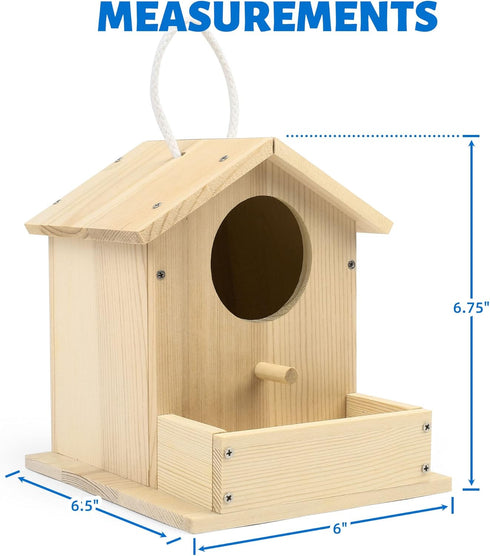 LotFancy DIY Bird House Kit: Wooden Birdhouse Arts and Crafts Painting Kit for Kids Ages 5+, Includes Paints