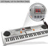 LeeQee Digital Keyboard Piano for Kids - 61 Keys Multifunction Electric Piano with Microphone for Ages 3-12 (Silver)