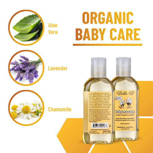 3.3 oz BELLA B Baby Massage Oil - Baby Oil Organic - Infant Massage Oil Baby - Baby Massage Oil Organic - Organic Baby