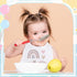 10 Toulite Pcs White Bibs for Baby Washable Reusable Waterproof Cotton Feeder Bibs with Double Sided Design for Baby