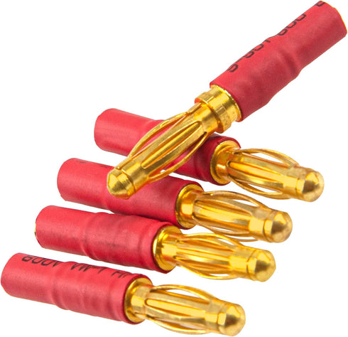 5Pairs ShareGoo No Cable Bullet Connector, 4mm to 3.5mm Banana Gold Plug Adapter for RC Car Boat FPV ESC Motor