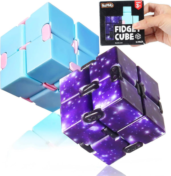 BunMo 2 Pack Infinity Fidget Cube Pocket Fidget Toys for Kids &