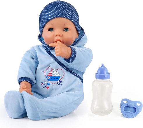 Bayer Design Hello Interactive Baby Doll - Boy Doll with Functions, 46 cm