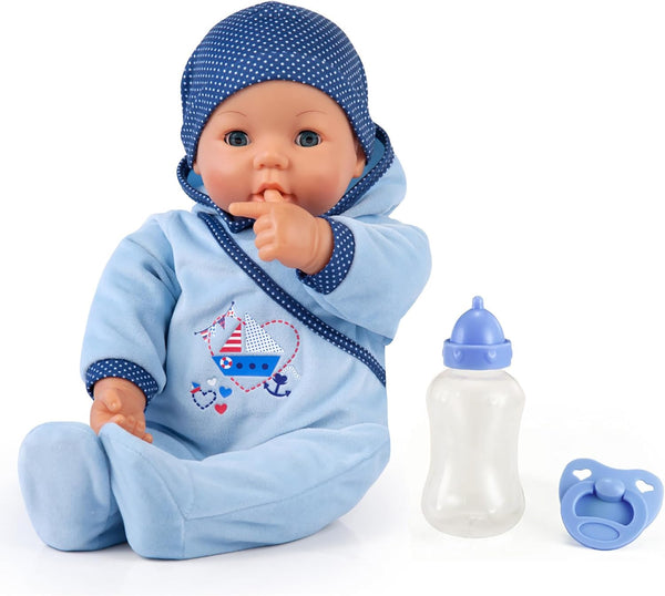 Bayer Design Hello Interactive Baby Doll - Boy Doll with Functions, 46 cm