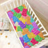 Gummy 52x28in Baby Crib Sheet Colorful Sweet Jelly Bears Crib Mattress for Boys and Girls Candies Playard Sheet Soft