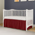 MD Home Decore 100% 28x52, 14" Crib Bed Skirt Dust Ruffle with Split Corners, Cotton, Burgundy Nursery Crib Skirt