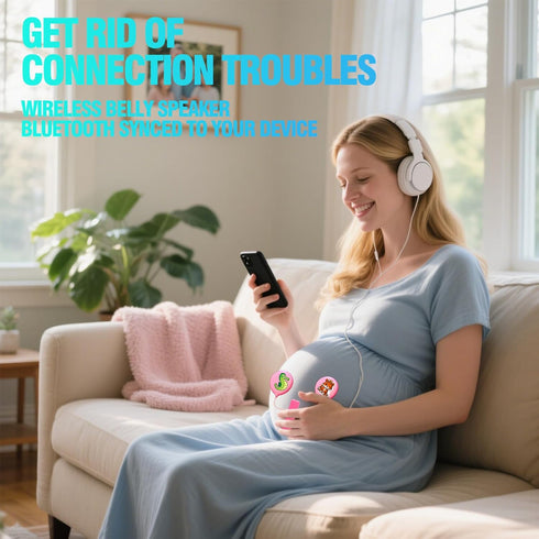 Wireless Bluetooth Pregnancy Headphones for Belly Gifts for Pregnant Women | Jellyfish Baby Bump Headphones | Smart