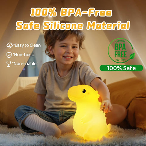 7.8 18 3-Level Mewaii Big Dinosaur Night Light for Kids, in & Funny Sounds Squishy Silicone Dinosaur Lamp