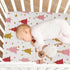 Sheet,52x28IN Pfrewn Christmas Crib Sheets for Boys Girls Christmas Pink Fir Trees Stars Snowflakes Fitted Crib Sheet