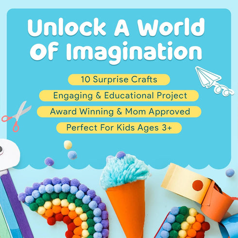 10 4-8, 3 4 5 6 7 8 Mumaloo Craft Box for Kids - Creative Arts and Crafts for Kids Ages Fun, No Mess Educational