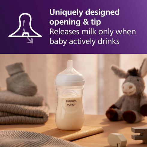 3), 9oz, SCY903/01 Philips Avent Natural Baby Bottle with Natural Response Nipple (Medium Flow,Flow