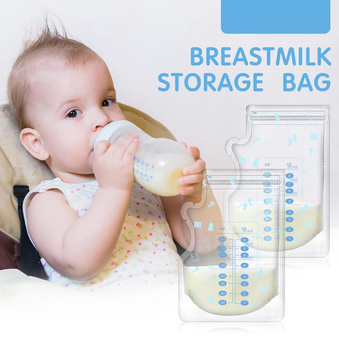 500 Count 8 oz Sherr Breastmilk Storage Bags Breast Milk Storing Freezer Bags for Breastfeeding with Pour Spout