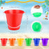 24 Sets 5 Inch Summer Didaey Sand Buckets and Shovels for Kids Small Beach Sand Pails and Shovels Toys Bulk Colorful