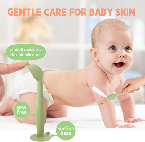 3 Pack Baby Diaper Cream Spatula Diaper Spatulas Soft Silicone Diaper Cream Applicator Baby Butt Paste Spatula Brush