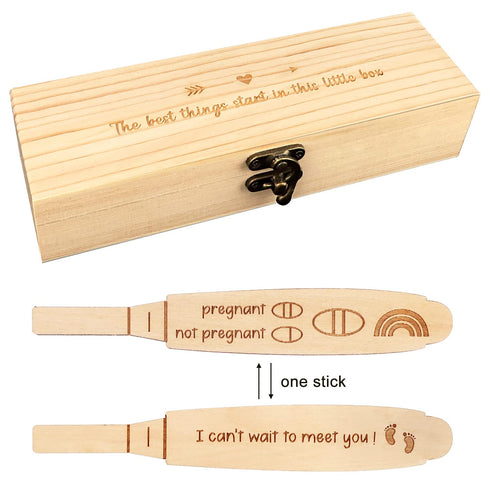 Blinking Stars Surprise Pregnancy Announcements for Dad Grandparents Aunt Uncle - Wooden