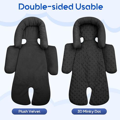 3 Set, 2-in-1 Newborn Car Seat Head Support with Shoulder Covers Reversible Infant Car Seat Insert, Thickened Car Seat